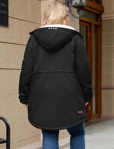 HEEKPEK Women's Plus Size Winter Coat Thicken Parka Fleece Lined Jacket Warm Long Puffer Outerwear Hooded Down Coat in Saudi Arabia