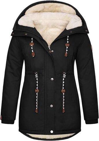 HEEKPEK Women's Plus Size Winter Coat Thicken Parka Fleece Lined Jacket Warm Long Puffer Outerwear Hooded Down Coat in Kuwait
