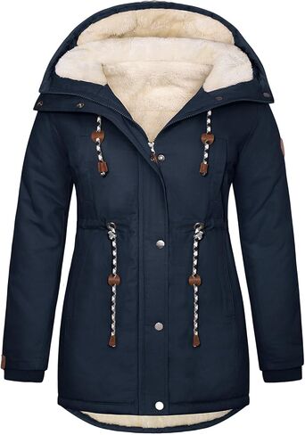 HEEKPEK Women's Plus Size Winter Coat Thicken Parka Fleece Lined Jacket Warm Long Puffer Outerwear Hooded Down Coat in Saudi Arabia