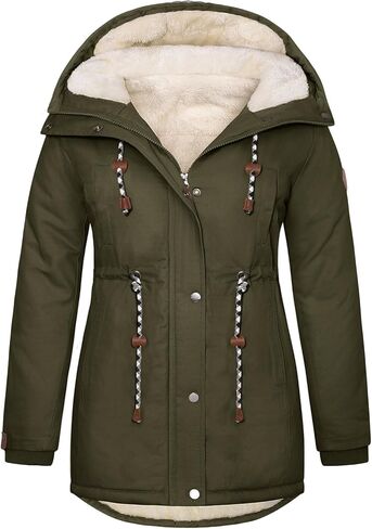 HEEKPEK Women's Plus Size Winter Coat Thicken Parka Fleece Lined Jacket Warm Long Puffer Outerwear Hooded Down Coat in Saudi Arabia