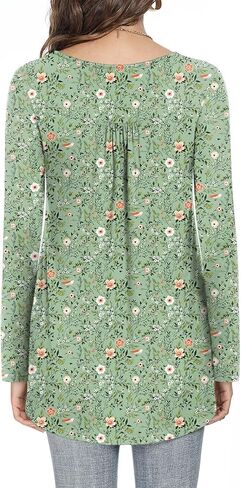 Aodemo Women's Fall Long Sleeve Tunic Tops Henley Shirts Button Down Blouses in Saudi Arabia