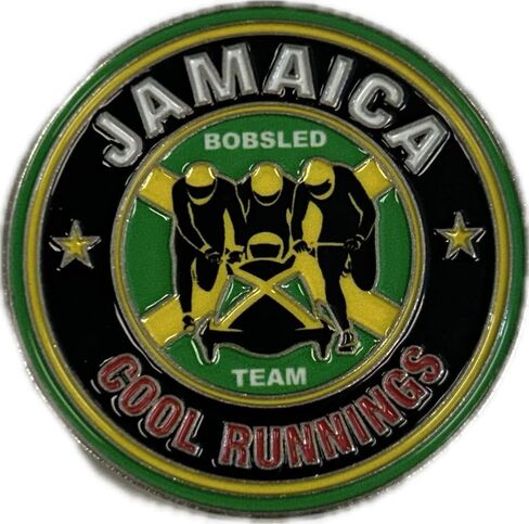 دبوس طية صدر السترة بشعار مستدير من Cool Runnings Movie جامايكا بوبسليد مقاس 1.5 سم - تذكارات قابلة للتجميع، يعد هدية رائعة in Kuwait