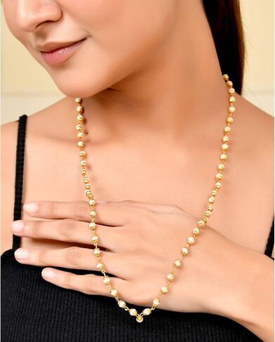 LOVENSPIRE Tulsi Mala Necklace 4.8mm Holy Basil Beads Tibetan Buddhist Rosary Tulsi Neck Mala with Gold Caps for Pooja Meditation Yoga Hare Rama Hare Krishna Prayer Beads in Saudi Arabia