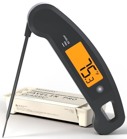 PX1D Javelin PRO Duo Ultra Fast Professional Digital Instant Read Meat Thermometer for Grill and Cooking, 4.5" Probe, Auto-Rotating Backlit Display, Splash Resistant – Sambal in Saudi Arabia