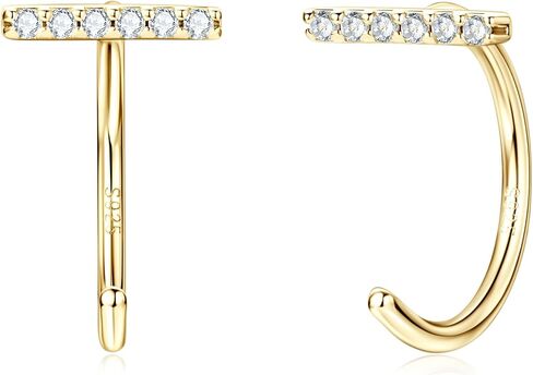 Moissanite Huggie Hoop Earrings for Women, 925 Sterling Silver Small Half Hoop Earrings, 0.20ct D-E Color Minimalist Tiny Cartilage Earring Hypoallergenic with Jewelry Box Packed in Kuwait