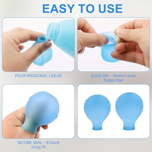 عبوة من 8 أغطية مقاومة للماء لأصابع القدم والأصابع - غطاء لأصابع القدم وحاميات الأصابع، وأكمام استحمام للقوالب والضمادات والعناية بالأظافر، واقيات استحمام قابلة لإعادة الاستخدام للباديكير والمانيكير (4 كبيرة + 4 صغيرة) in Kuwait