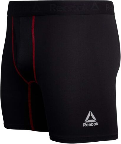 Reebok Men's Boxer Briefs - 4 Pack Soft Performance Boxers for Men with Fly Pouch - Quick Dry Active Mens Underwear Pack S-XL, Size Large, Blacks in Saudi Arabia