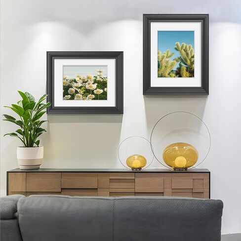 إطار صورة أسود مقاس 11 × 14 - زجاج حقيقي، إطار سميك كلاسيكي لعرض الصور مقاس 8 × 10 مع حصيرة أو 11 × 14 بدون حصيرة، أو تعليق على الحائط أو حامل طاولة in Kuwait