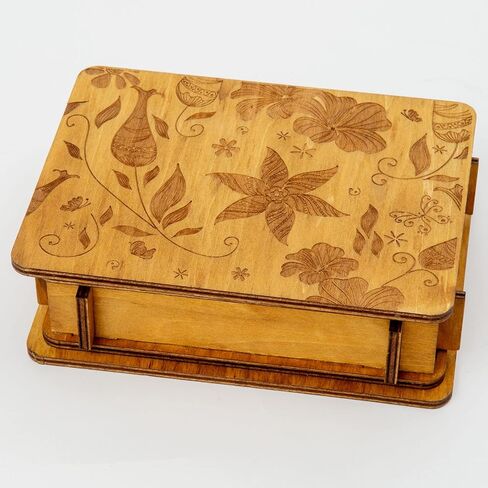 Bits and Pieces - Secret Enigma Puzzle Box - Camouflage Your Cash Money Holder - Brain Teaser - Wooden Secret Compartment Brain Game in Saudi Arabia