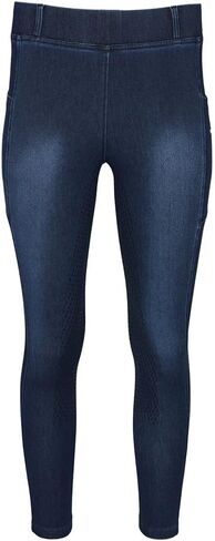 Equine Couture Ladies Denim Full Seat Silicon Tights with Phone Pocket in Saudi Arabia