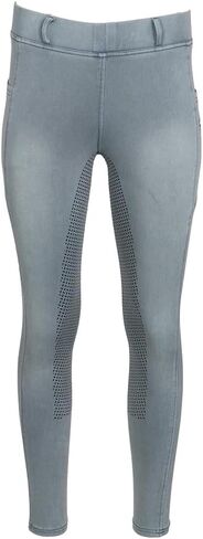 Equine Couture Ladies Denim Full Seat Silicon Tights with Phone Pocket in Saudi Arabia