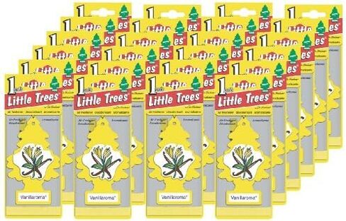LITTLE TREES Car Air Freshener | Hanging Paper Tree for Home or Car | Vanillaroma | 24 Pack in Saudi Arabia