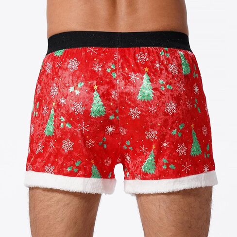 ABAFIP Men Funny Christmas Boxers Velvet Xmas Boxer Shorts Flannel Santa Claus Xmas Holiday Underpants in Saudi Arabia