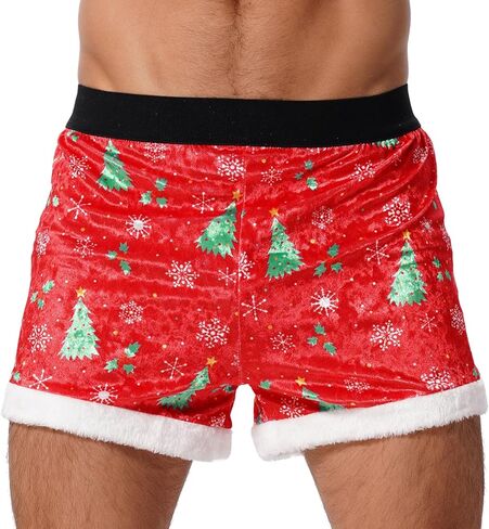 ABAFIP Men Funny Christmas Boxers Velvet Xmas Boxer Shorts Flannel Santa Claus Xmas Holiday Underpants in Saudi Arabia