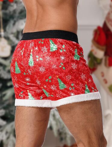 ABAFIP Men Funny Christmas Boxers Velvet Xmas Boxer Shorts Flannel Santa Claus Xmas Holiday Underpants in Saudi Arabia