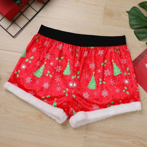 ABAFIP Men Funny Christmas Boxers Velvet Xmas Boxer Shorts Flannel Santa Claus Xmas Holiday Underpants in Saudi Arabia