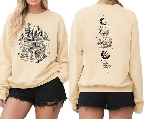 Magical Sweatshirts for Women Cute Book Graphic Pullover Tops Wizard Magical Costume Clothes in Saudi Arabia
