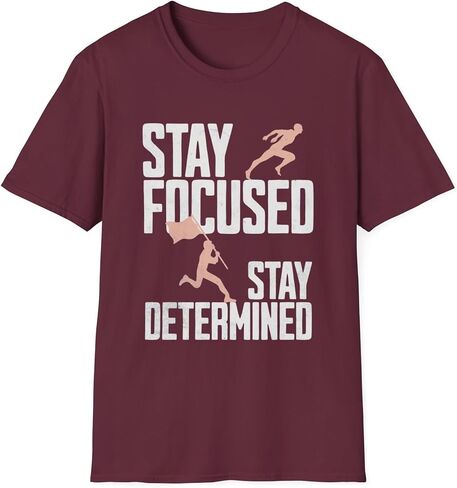 تي شيرت Stay Focused Stay Devided للرجال والنساء - تي شيرت برسومات تحفيزية للياقة البدنية، قميص كاجوال ملهم للتمرين in Kuwait