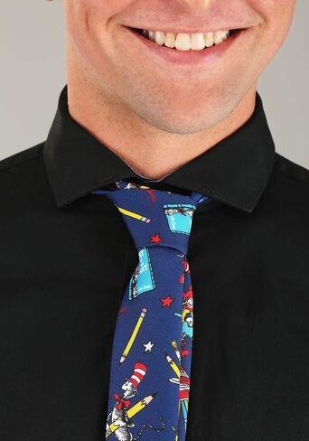 Dr. Seuss Reading Pattern Necktie for Adults - 60-Inch Polyester Tie with Printed Graphics in Saudi Arabia