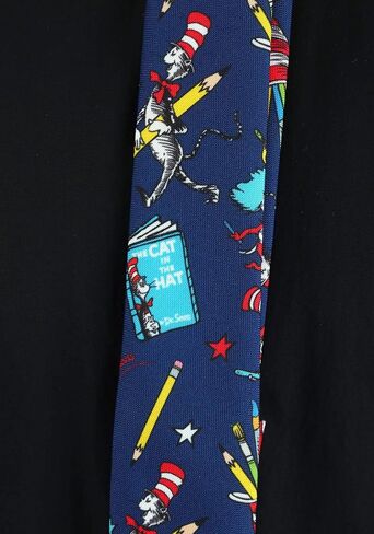 Dr. Seuss Reading Pattern Necktie for Adults - 60-Inch Polyester Tie with Printed Graphics in Saudi Arabia
