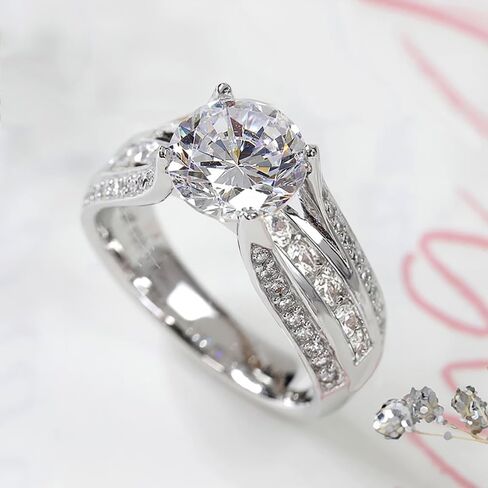 Gorgeous Trendy Eternity Ring Female Proposal Finger Jewelry with Bright Cubic Zirconia in Saudi Arabia