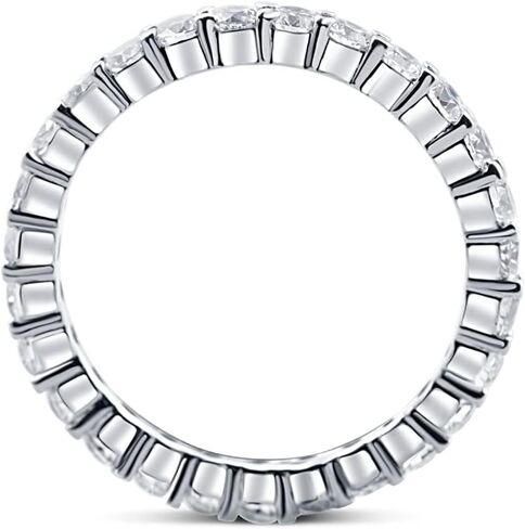 بومبي 1 قيراط T.W. خاتم الخلود من Lab Grown Diamond خاتم زفاف قابل للتكديس من الذهب الأبيض عيار 14 قيراط ((HI-I)،SI(2)-I(1)) in Saudi Arabia