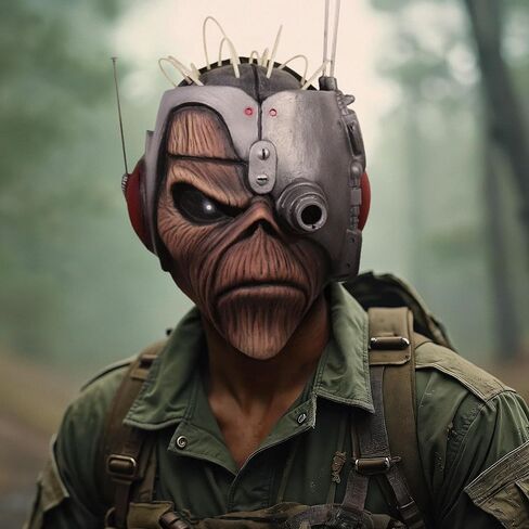 Trick Or Treat Studios Iron Maiden Somewhere In Time Eddie Adult Latex Costume Mask in Saudi Arabia