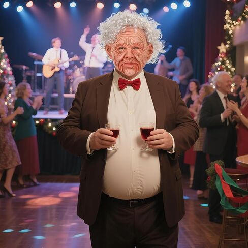 2025New قناع سيدة عجوز واقعي للكبار قناع الجد المخيف قناع تجاعيد الشعر الأبيض شعر مستعار الدعائم لحفلة الهالوين in Kuwait