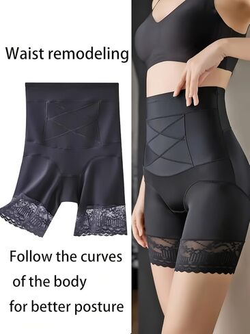 Women’s High Waist Seamless Shaping Panties Tummy Control Lace Trim Breathable Soft for Sport and Daily Wear in Saudi Arabia