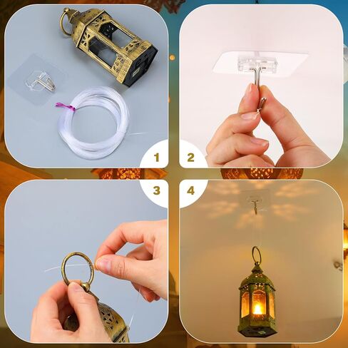 6 قطع من فانوس رمضان ديكورات سقف المدخل 5 بوصات عيد مبارك LED مصباح عتيق إسلامي إسلامي عديم اللهب معلق مصباح رمضان ضوء ليلي لحفلات كريم ديكور المنزل للعيد in Saudi Arabia