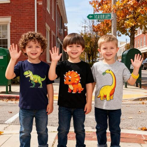 2-6 سنوات طفل صغير الأولاد 3 حزمة طويلة الأكمام Crewneck الجرافيك تي شيرت ملابس الاطفال أعلى المحملة الأولاد الخريف القمصان in Kuwait