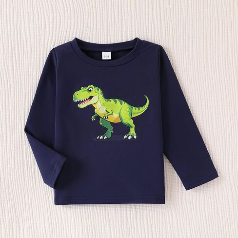 2-6 سنوات طفل صغير الأولاد 3 حزمة طويلة الأكمام Crewneck الجرافيك تي شيرت ملابس الاطفال أعلى المحملة الأولاد الخريف القمصان in Kuwait