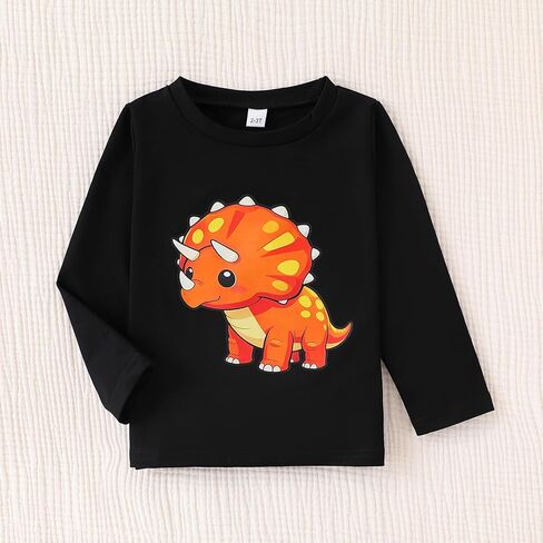 2-6 سنوات طفل صغير الأولاد 3 حزمة طويلة الأكمام Crewneck الجرافيك تي شيرت ملابس الاطفال أعلى المحملة الأولاد الخريف القمصان in Kuwait