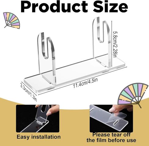 Thinp 2 Sets Acrylic Fan Display Stand, Chinese Japanese Folding Fan Stand Foldable Handheld Fans Holder for Fans Display Storage (Clear) in Saudi Arabia