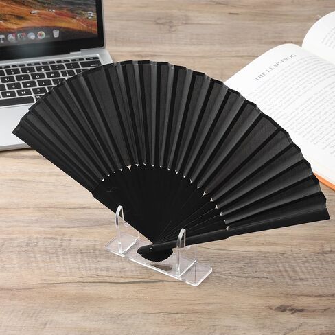 Thinp 2 Sets Acrylic Fan Display Stand, Chinese Japanese Folding Fan Stand Foldable Handheld Fans Holder for Fans Display Storage (Clear) in Saudi Arabia
