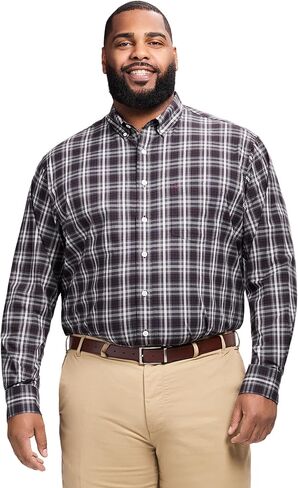 IZOD Men's Big & Tall Long Sleeve Holiday Tartan Button Down Shirt in Saudi Arabia