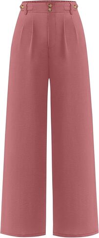 ANRABESS Women's Wide Leg Dress Pants 2026 High Waisted Button Pleated Palazzo Work Pants Trousers Business Casual Outfits in Saudi Arabia