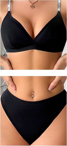 Women's Underwear Set Wireless Breathable Stretchy Soft for Bralette and High Waist Brief Set in Saudi Arabia