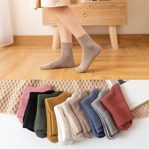 10 Pairs Crew Socks for Women-Cute Casual Calf Socks Breathable Ankle Sock in Saudi Arabia