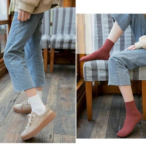 10 Pairs Crew Socks for Women-Cute Casual Calf Socks Breathable Ankle Sock in Saudi Arabia