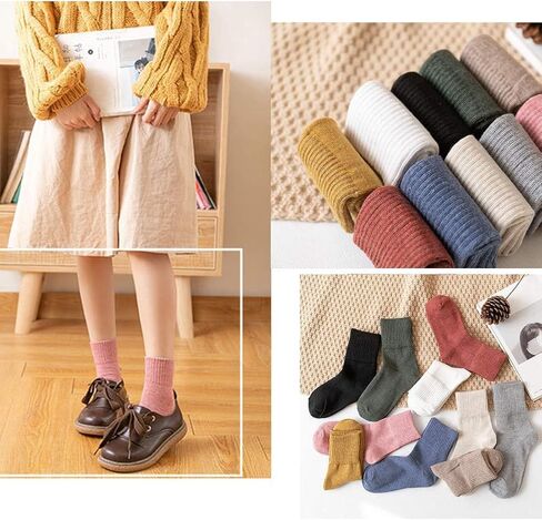 10 Pairs Crew Socks for Women-Cute Casual Calf Socks Breathable Ankle Sock in Saudi Arabia