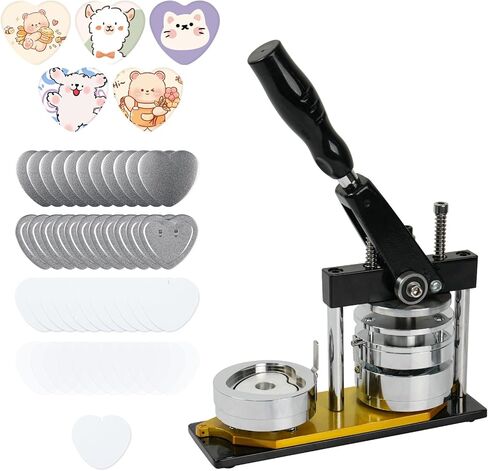 Button Maker Machine Multiple-Sizes - Button Pin Maker 1.25+2.25+3inch, Interchangeable Button-models Badge Button Press Machine with 300 Sets Button Maker Supplies &Circle Cutter&Cutting Mat in Kuwait