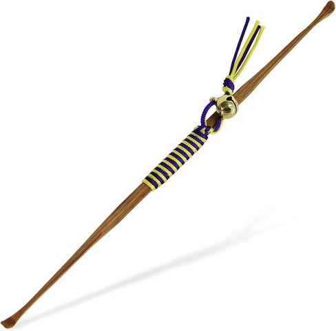 Bamboo Earpick 6.69 in (170mm), Genroku-maki Style Wrapping, Double-Hook Type, Single Kanzashi, Made in Japan, Blue Backing Card (Yellow/Green) in Saudi Arabia