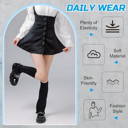4 Pairs Womens Leg and Arm Warmers Set Y2K Flared Legwarmers Fluffy and Cute for Dance Anime Cosplay in Saudi Arabia