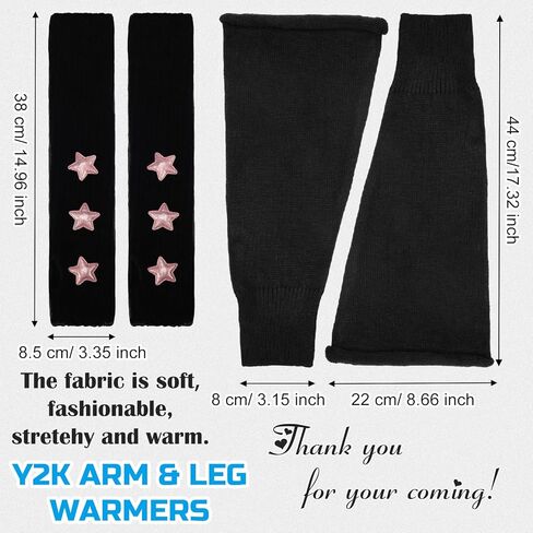 4 Pairs Womens Leg and Arm Warmers Set Y2K Flared Legwarmers Fluffy and Cute for Dance Anime Cosplay in Saudi Arabia
