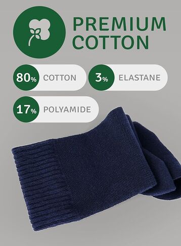 Mens Cotton Diabetic Crew Socks | Wide, Seamless, Non-Binding | Sizes:M (5-8), L (8-11), XL (11-13) | 3 Pairs in Saudi Arabia