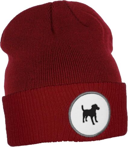 Daxton Cuffed Beanie Knit Hat with Silicon Dog Emblem in Saudi Arabia