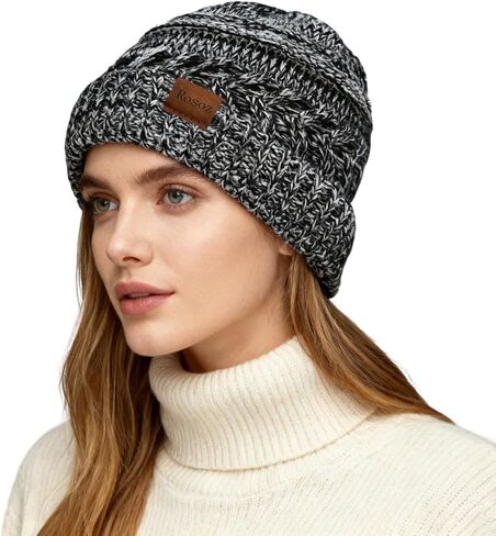 Womens Winter Beanie Hat Soft Stretch Cable Knit Slouchy Warm Comfortable Fashion Accessory for Cold Weather in Saudi Arabia