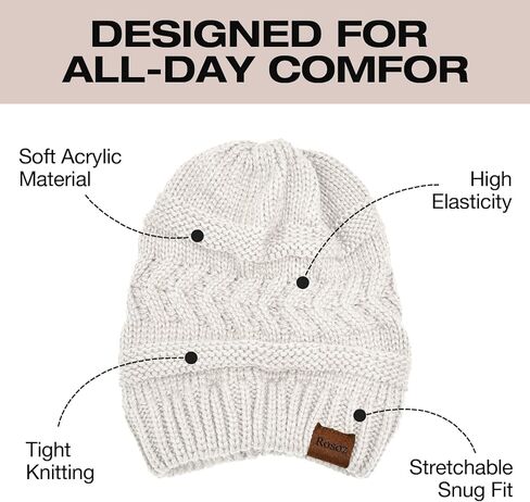 Womens Winter Beanie Hat Soft Stretch Cable Knit Slouchy Warm Comfortable Fashion Accessory for Cold Weather in Saudi Arabia