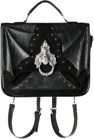 إعادة تصميم Bat Knocker Messenger Bag القوطية المجنحة المرصعة البديلة القابلة للتحويل in Kuwait